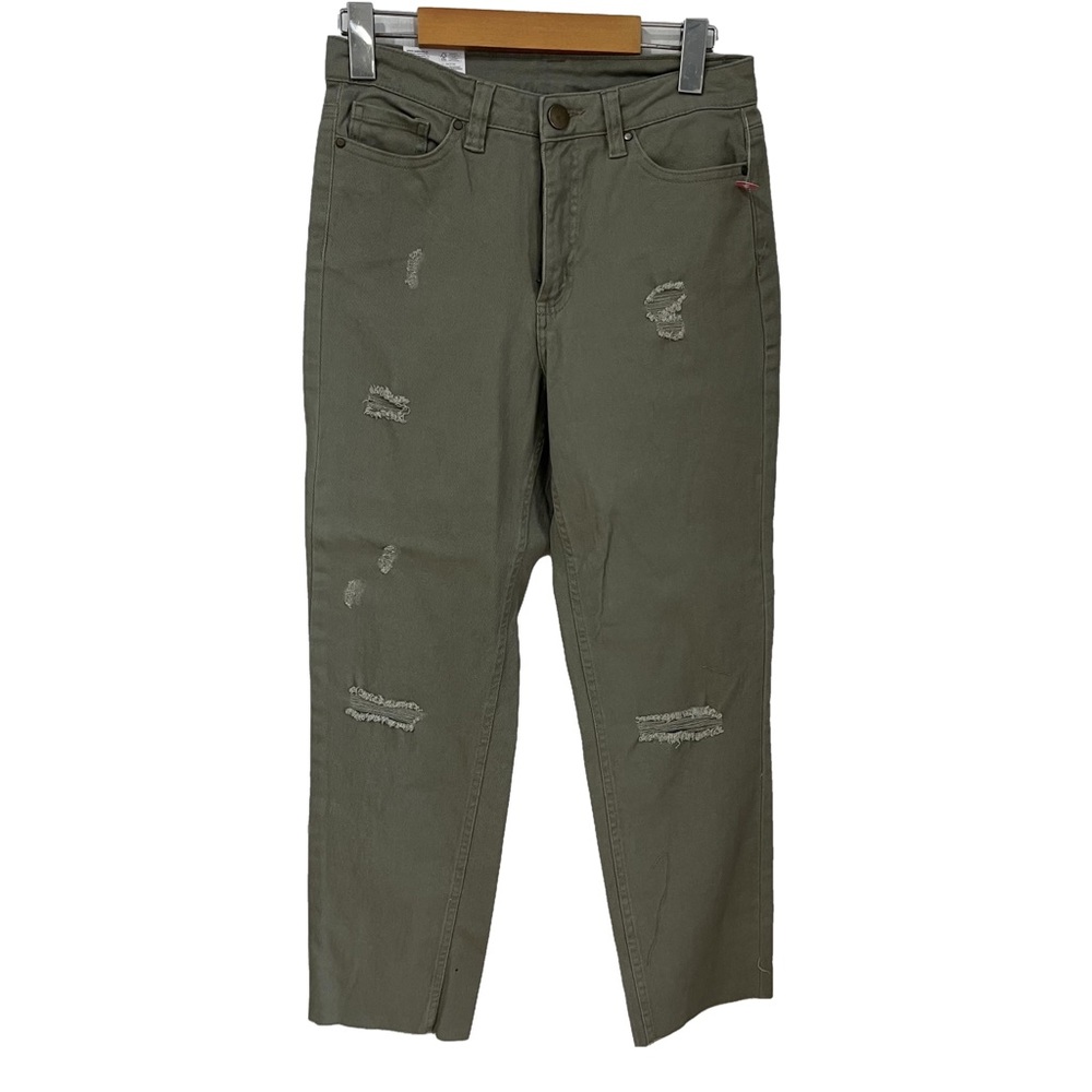 No Boundaries Olive Green Distressed Jeans